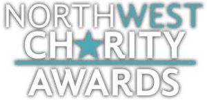 North West Charity Awards logo in turquoise and white font